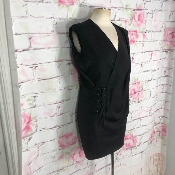 Allsaints Aures side laced slouchy black dress - Picture 13 of 13